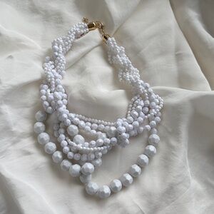 Elegant White Beaded Necklace